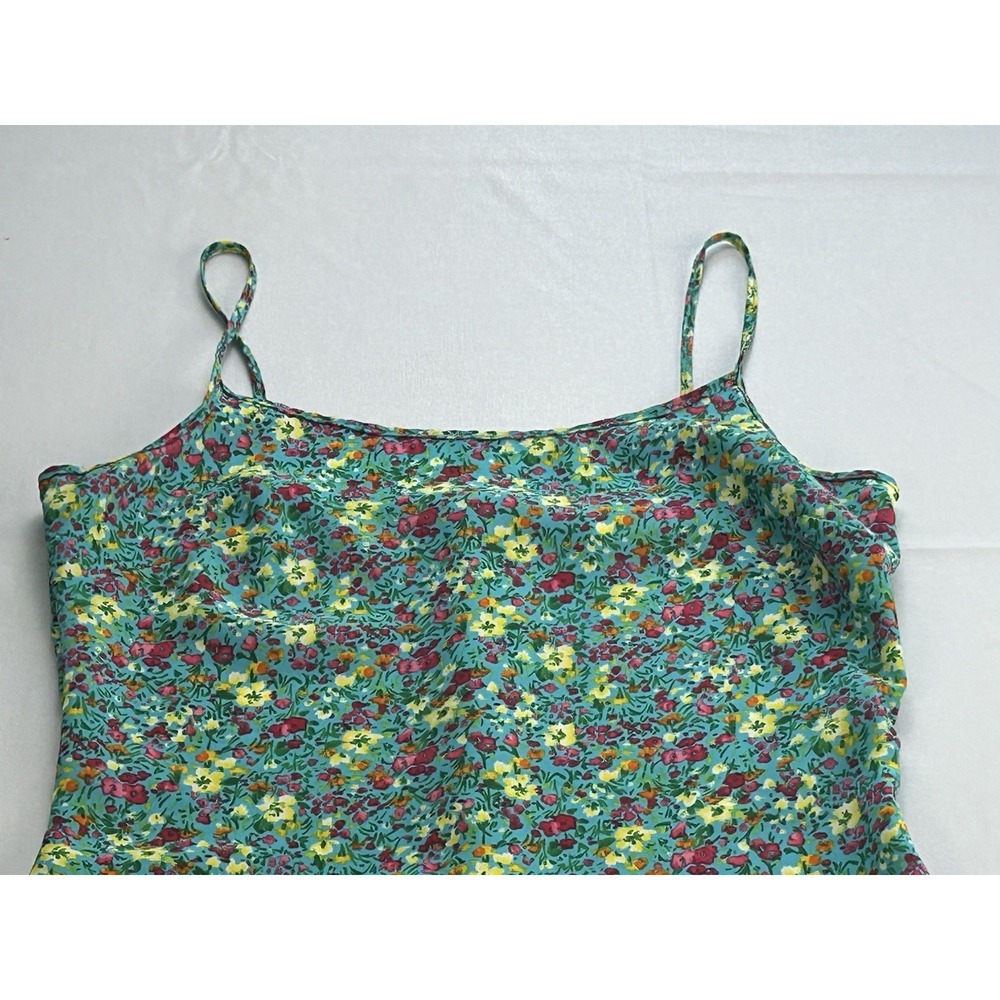 Byer Too! California Floral Slip Dress 9 Ruffle Hem Y2K Cottage Needs Stitching